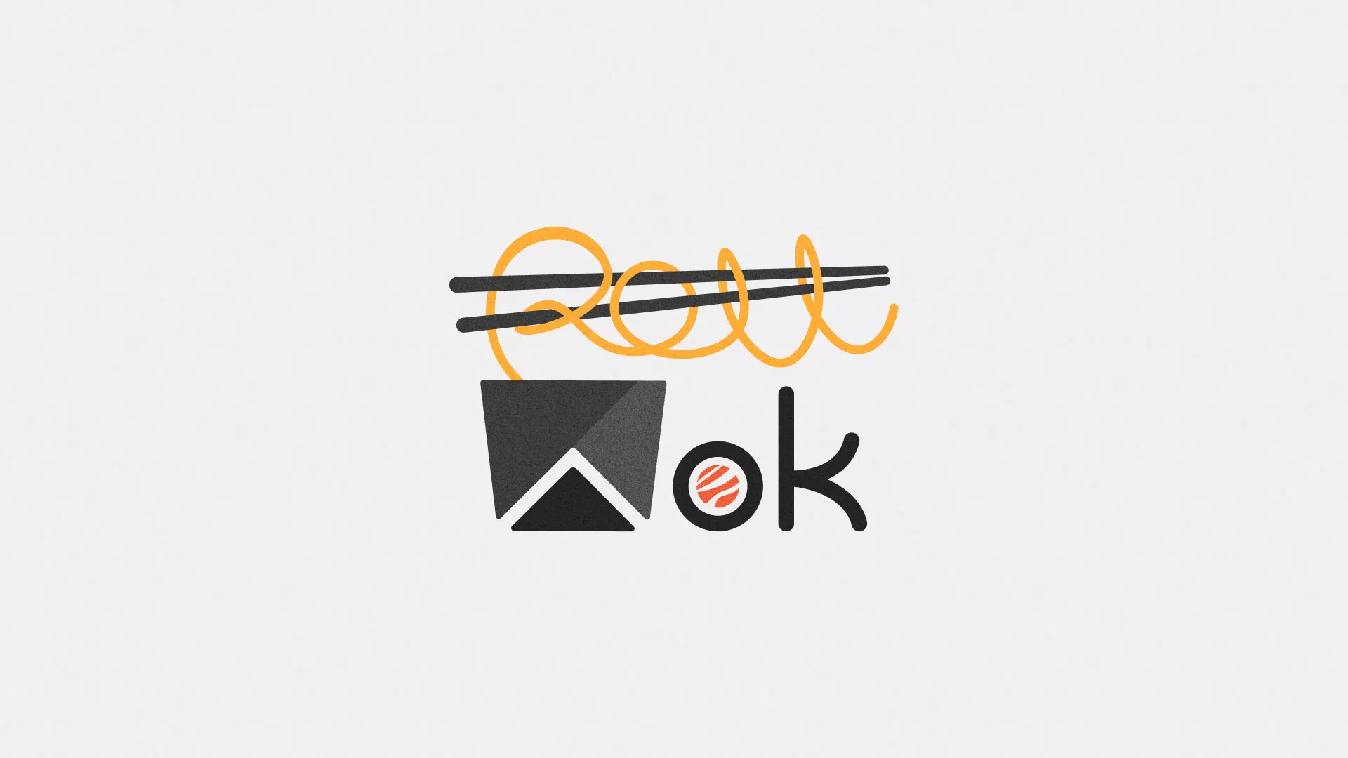 Разработка логотипа суши-бара «Roll Wok Club» в Сестрорецке
